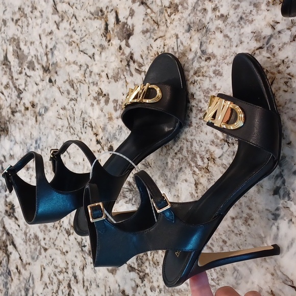 Michael Kors Parker Black Leather Strappy High Heel Sandals Women's Multi Sizes - Picture 7 of 13